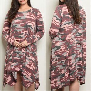 Camo Print Plus Size Tunic Dress